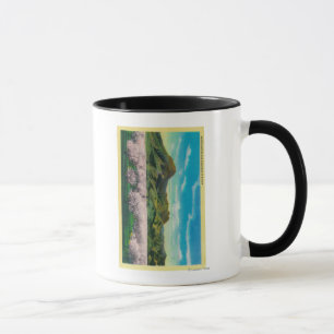 Sutter Buttes und Obstgärten in der Blüte Tasse