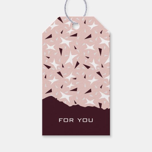 Suttil Geometry: Sterne & Dreiecke – Pink Geschenkanhänger (Vorderseite)