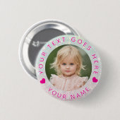 Suttle Glitter Benutzerdefiniertes Foto & Text Button (Vorne & Hinten)