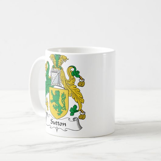 Sutton Familienwappen Kaffeetasse (Vorderseite Links)