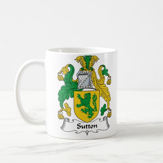 Sutton Familienwappen Kaffeetasse (Links)