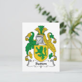 Sutton Familienwappen Postkarte (Stehend Vorderseite)