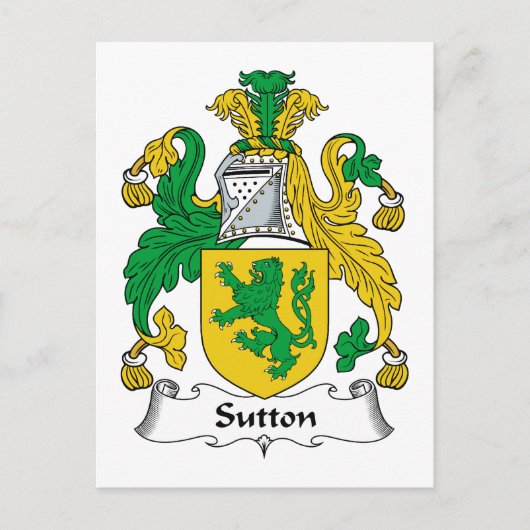 Sutton Familienwappen Postkarte (Vorderseite)