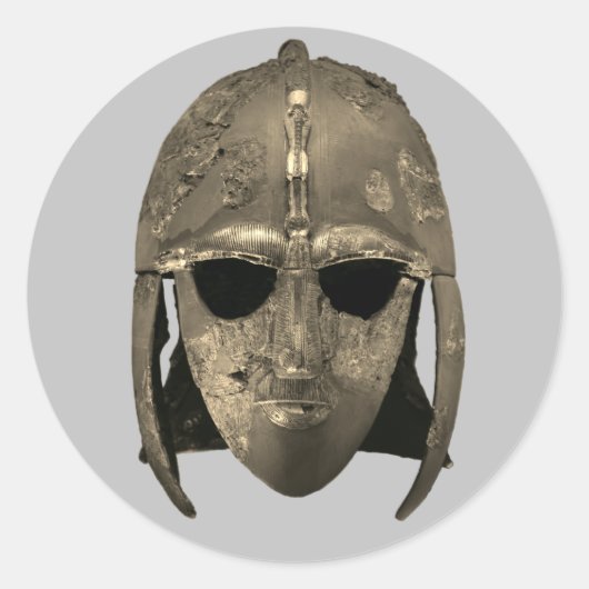Sutton Hoo Helm Runder Aufkleber (Vorderseite)