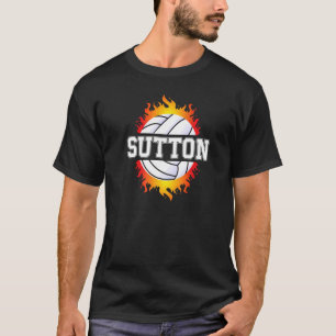 Sutton Name Volleyball Player Girls Ball und Net S T-Shirt
