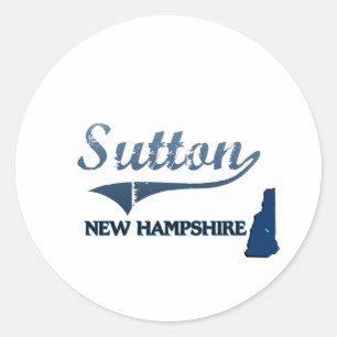 Sutton New Hampshire-Stadt-Klassiker Runder Aufkleber