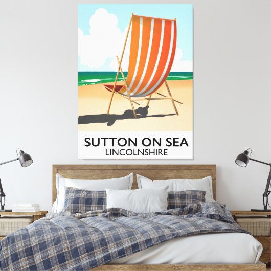 Sutton on Sea Seaside Reiseplakat. Leinwanddruck (Insitu (Schlafzimmer))