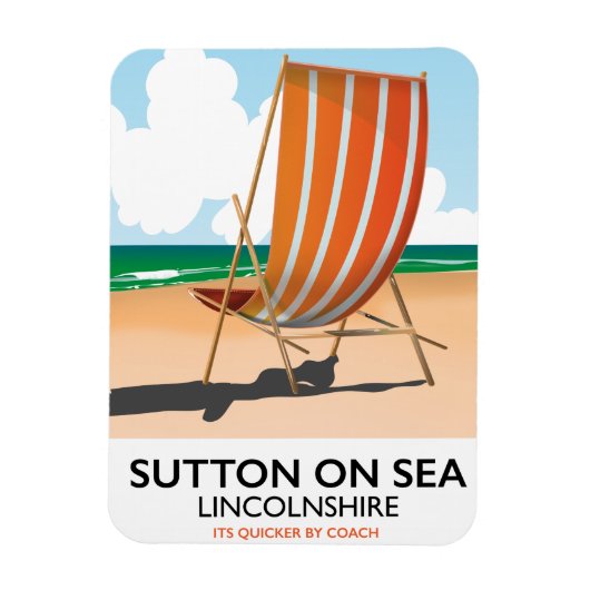 Sutton on Sea Seaside Reiseplakat. Magnet (Vertikal)