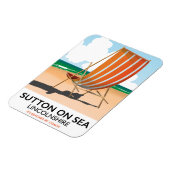 Sutton on Sea Seaside Reiseplakat. Magnet (Linke Seite)