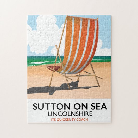 Sutton on Sea Seaside Reiseplakat. Puzzle (Vertikal)