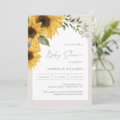 SUTTON Sonnenblume Babydusche Einladung (Stehend Vorderseite)