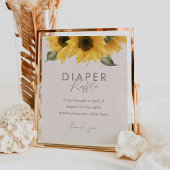 SUTTON Sonnenblumen Windeln Raffel-Zeichen Poster