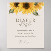 SUTTON Sonnenblumen Windeln Raffel-Zeichen Poster (Vorne)