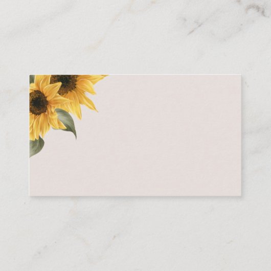 SUTTON Sonnenblumen-Windeln-Raffle-Ticket (Set von Visitenkarte (Rückseite)