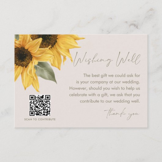 SUTTON Sonnenblumen wollen gut, Hochzeitsfonds Begleitkarte (Vorderseite)