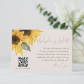 SUTTON Sonnenblumen wollen gut, Hochzeitsfonds Begleitkarte (Stehend Vorderseite)