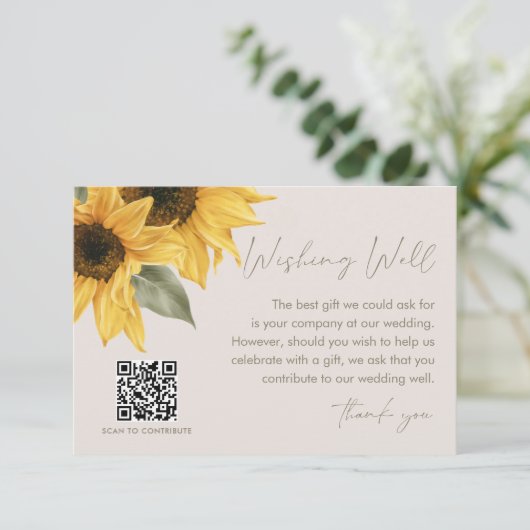 SUTTON Sonnenblumen wollen gut, Hochzeitsfonds Begleitkarte (Stehend Vorderseite)