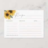 SUTTON Sonnenblumenrezeptkarte Begleitkarte (Vorderseite)