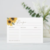 SUTTON Sonnenblumenrezeptkarte Begleitkarte (Stehend Vorderseite)