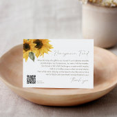 SUTTON Sunflower Wedding Honeymoon QR-Code Begleitkarte