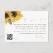 SUTTON Sunflower Wedding Honeymoon QR-Code Begleitkarte (Vorderseite)