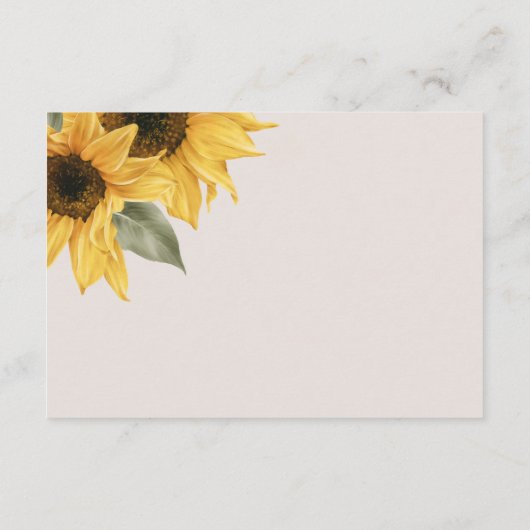 SUTTON Sunflower Wedding Honeymoon QR-Code Begleitkarte (Rückseite)