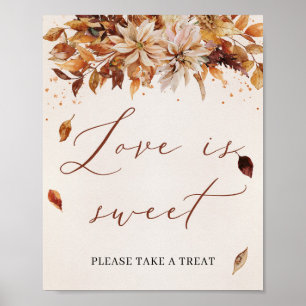 Sutumn Blume Boho Marigold Liebe ist Sweet Sign Poster