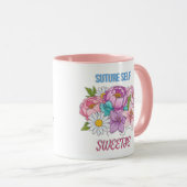 “Suture Self, Sweetie” Funny Nurse– Floral Medical Tasse (VorderseiteRechts)
