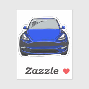 SUV-Fahrzeug mit blauer elektrischer Energie Zeich Aufkleber