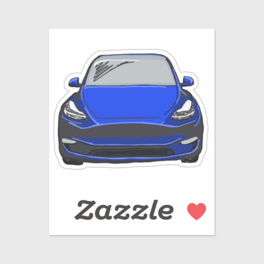 SUV-Fahrzeug mit blauer elektrischer Energie Zeich Aufkleber (Blatt)