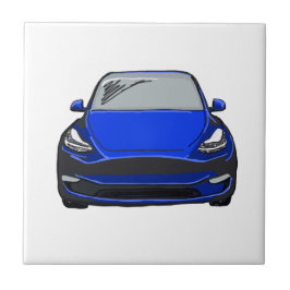 SUV-Fahrzeug mit blauer elektrischer Energie Zeich Fliese