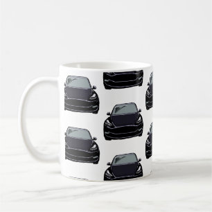 SUV-Fahrzeug mit schwarzem Elektroantrieb Kaffeetasse