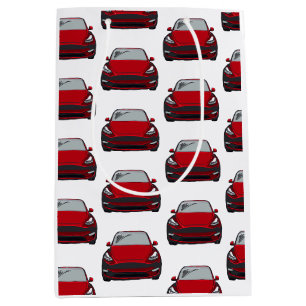 SUV-Mittelgeschenktasche für Red Electric Vehicle Mittlere Geschenktüte