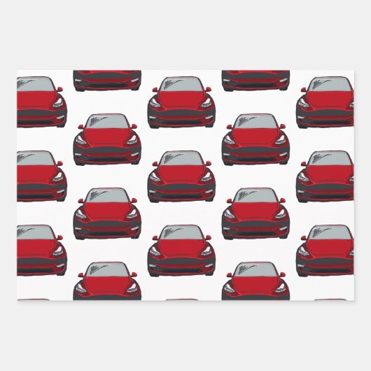 SUV-Wagen mit rotem, schwarzem und blauem Strom Geschenkpapier Set (Vorderseite 3)