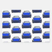 SUV-Wagen mit rotem, schwarzem und blauem Strom Geschenkpapier Set (Vorderseite 2)