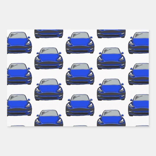 SUV-Wagen mit rotem, schwarzem und blauem Strom Geschenkpapier Set (Vorderseite 2)