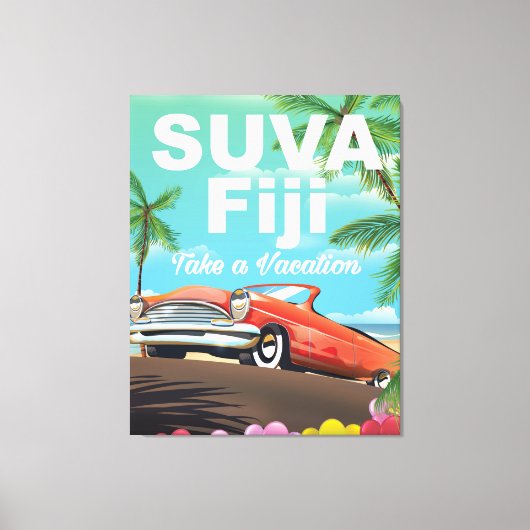 Suva, Fidschi Vintages Urlaubsposter Leinwanddruck (Vorderseite)