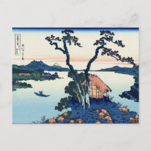 Suwa-See in der Provinz Shinano (von Hokusai) Postkarte