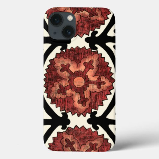 Suzani Art-dekoratives Blumenmuster Case-Mate iPhone Hülle (Rückseite)