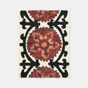 Suzani Art-dekoratives Blumenmuster Fleecedecke