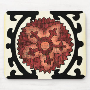 Suzani Art-dekoratives Blumenmuster Mousepad