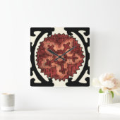 Suzani Art-dekoratives Blumenmuster Quadratische Wanduhr (Zuhause)