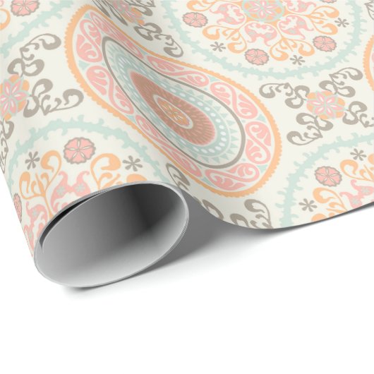 Suzani-Muster Geschenkpapier (Rolleneckpunkt)