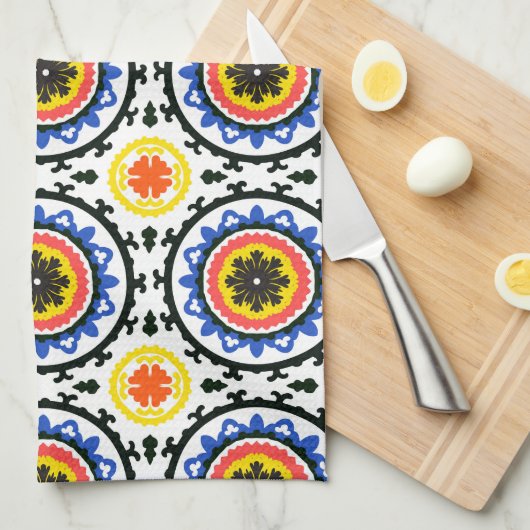 Suzani Muster Geschirrtuch (Viertel Falte)