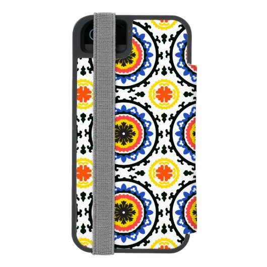 Suzani Muster Incipio iPhone Geldbeutel-Hülle (Folio Rückseite)