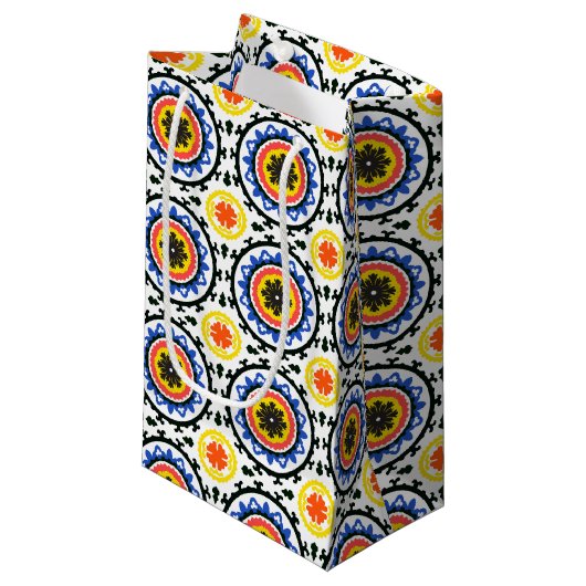 Suzani Muster Kleine Geschenktüte (Vorderseite Schrägansicht)