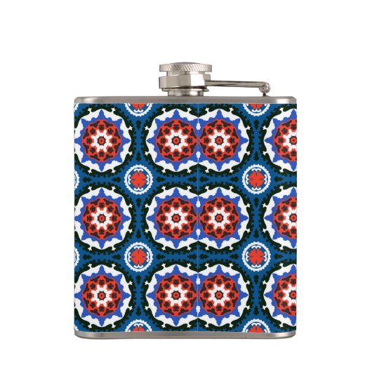 Suzani-Muster mit feinem Dekor Flachmann (Rückseite)