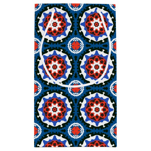 Suzani Muster mit mutiger Verzierung Kleine Geschenktüte (Rückseite)