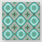 Suzani Muster mit Usbek-und Kasache-Motiven Steinuntersetzer (Vorderseite)