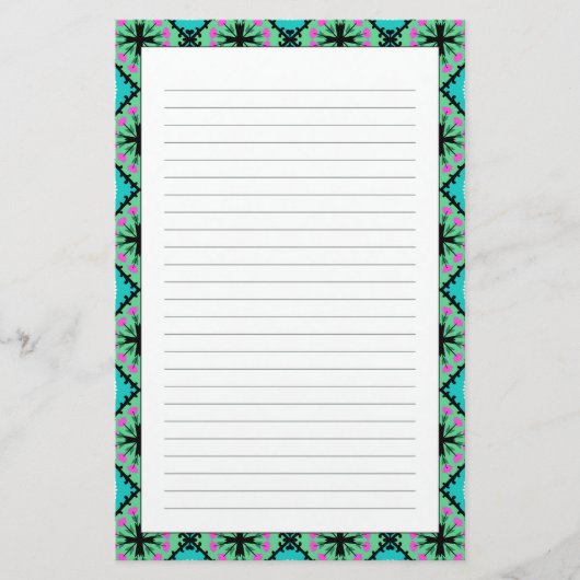 Suzani Muster mit usbekischen und kasachischen Mot Briefpapier (Vorderseite)